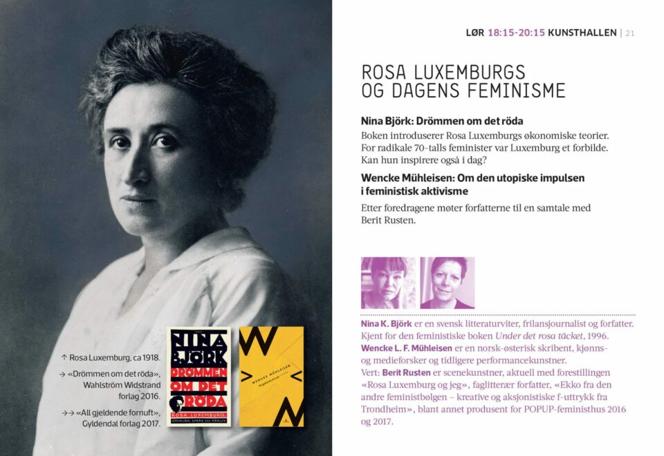 Sakprosafestivalen i Trondheim: Rosa Luxemburgs og dagens feminisme