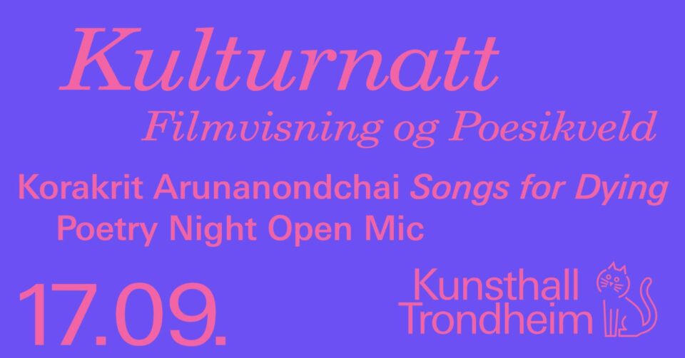 Kulturnatt 2021 på Kunsthall Trondheim: Poesikveld, filmvisning + øl og popcorn!